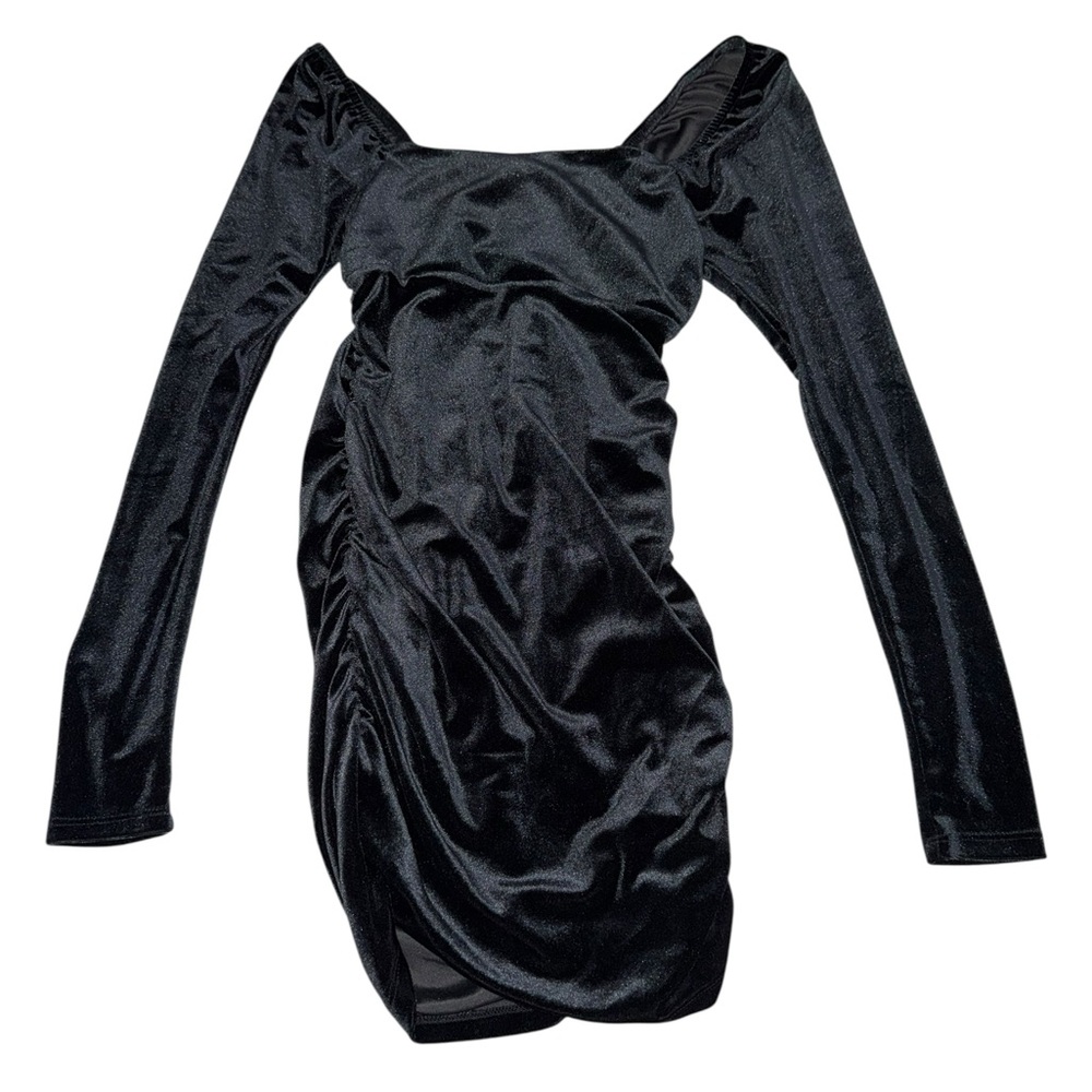 Wild Fable Black Long Sleeve Velvet Dress Size XS